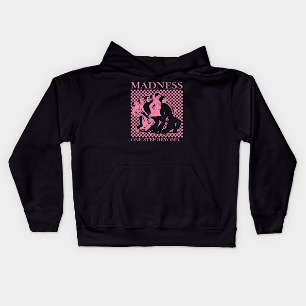 Madness - Retro Checkerboard Pink Kids Hoodie by Skate Merch